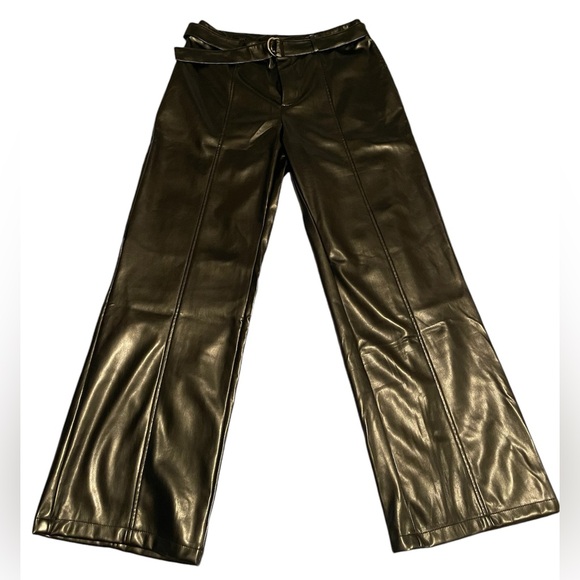 Forever 21 Faux Leather Belted Trouser Pants Size XL - Picture 6 of 8